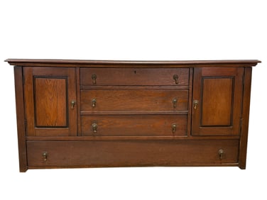 Antique Martin Furniture Co. Oak 4 Drawer Console Cabinet