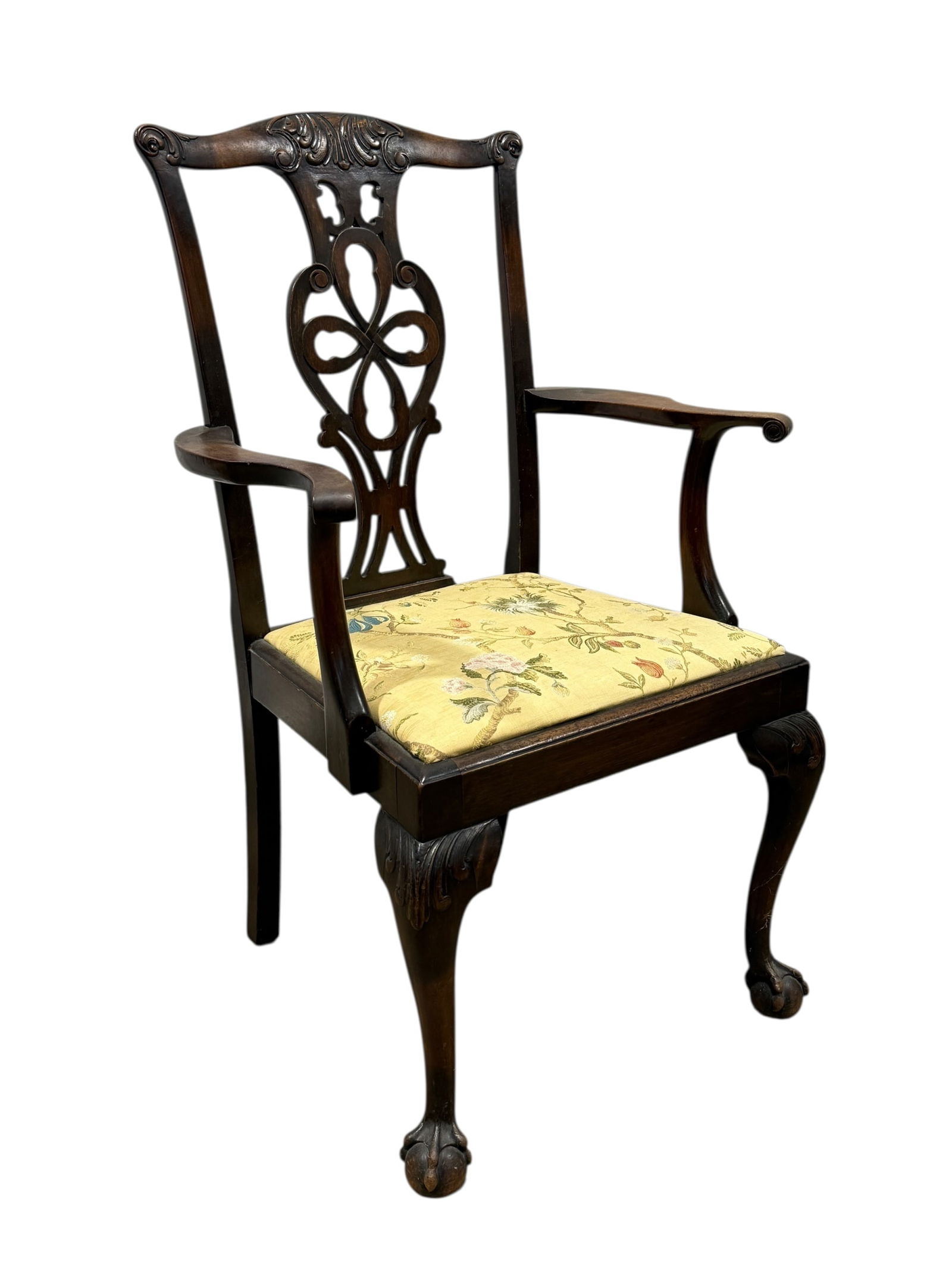 Antique English Chippendale Style Arm Chair (1 of 8)