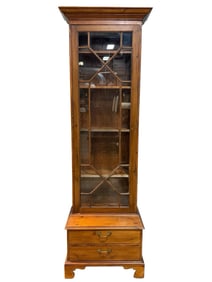 C. 1930s English Edwardian Bookcase w/ 2 Drawers