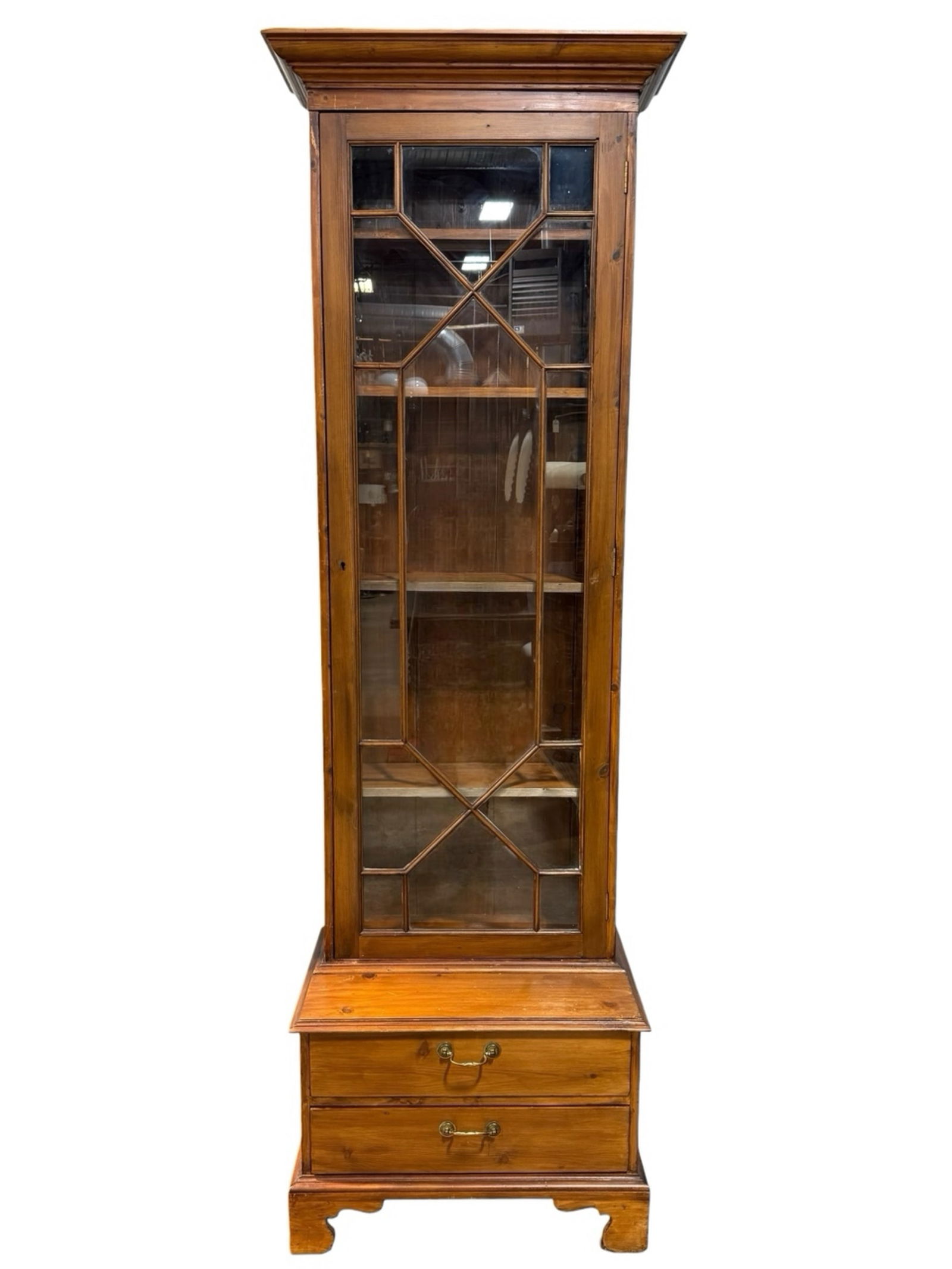 C. 1930s English Edwardian Bookcase w/ 2 Drawers (1 of 9)