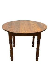 Antique Oak Round Top Table