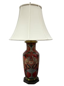 Painted Porcelain Vase Lamp
