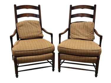 Pair of Hickory Chair Co. Ladderback Accent Arm Chairs