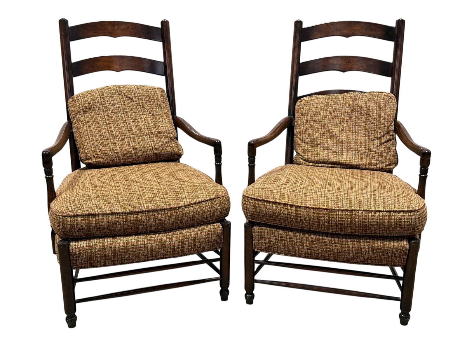 Pair of Hickory Chair Co. Ladderback Accent Arm Chairs (1 of 6)