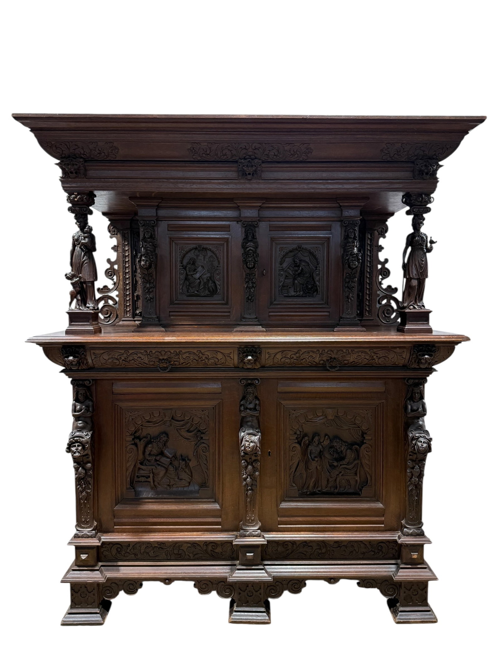 RARE 19th C. Oak German "Gebr. Trimborn Mobelfabrik Koln" Sideboard (1 of 20)