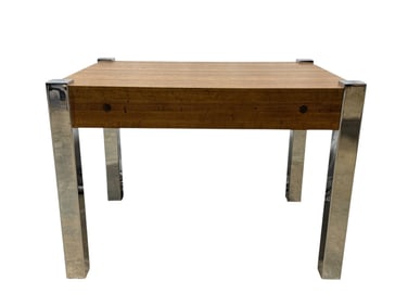 MCM Style Side Table w/ Chrome Legs