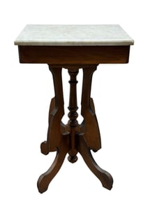 Antique Victorian Marble Top Side Table