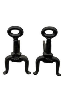 Pair of Antique Cast Iron Andirons
