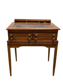 Antique Slant Top 4 Drawer Spool Cabinet on Legs