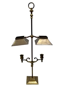 Vintage Brass Double Arm Student Candle Lamp