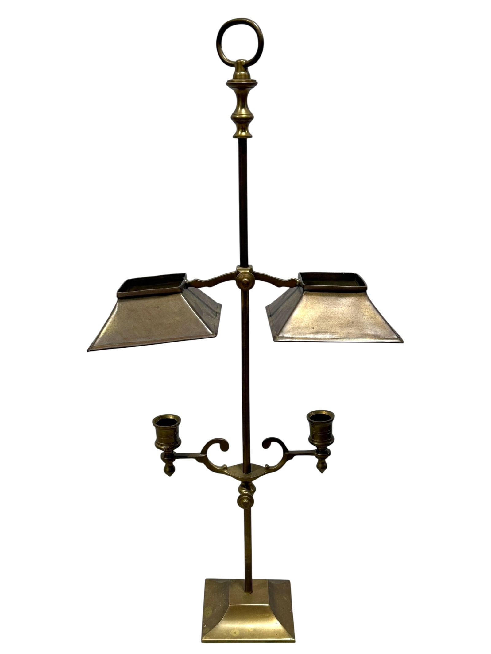 Vintage Brass Double Arm Student Candle Lamp (1 of 6)