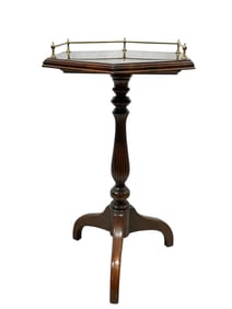 Low Ethan Allen Mahogany Stand w/ Brass Gallery