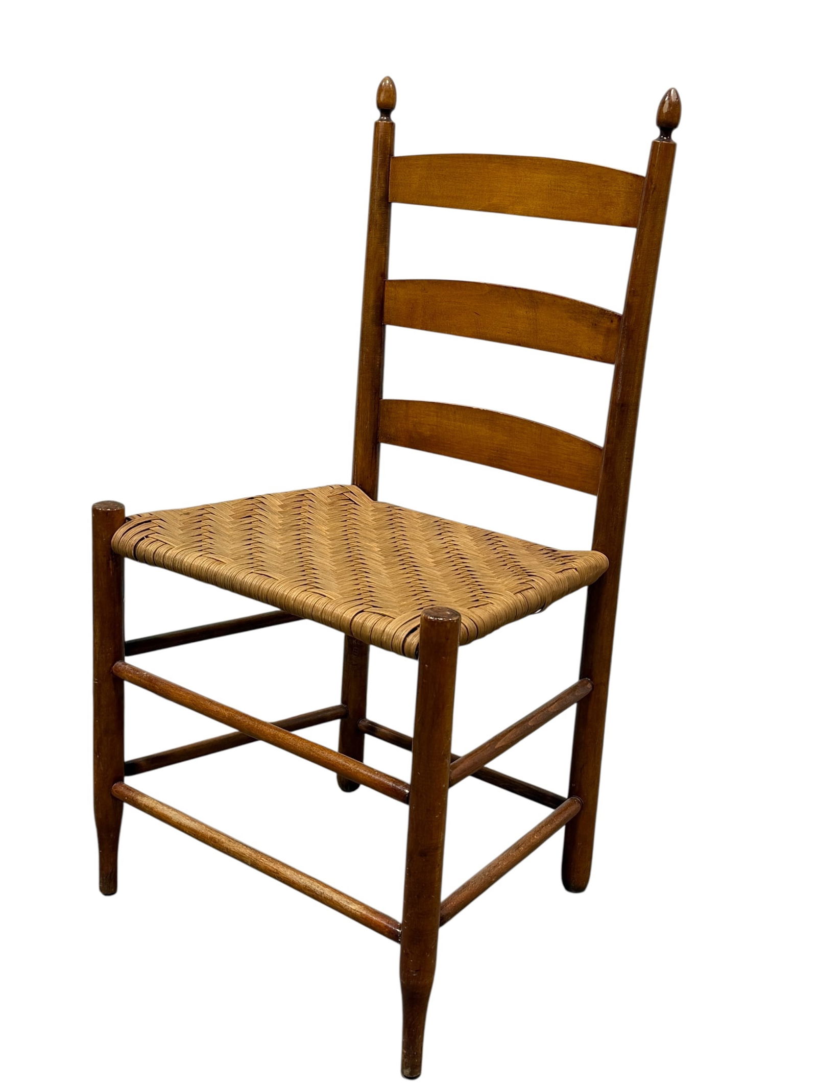 Antique Walnut Chair w/ Splint Seat (1 of 8)