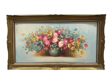 Signed Cox Oil on Canvas Still Life Painting