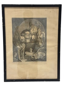 18th C. "The Bruiser, C. Churchill" Engraving by William Hogarth