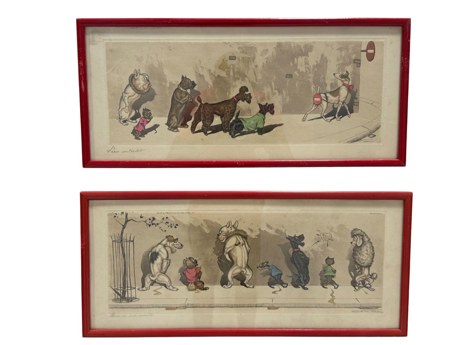 Signed Boris Oklein "Dirty Dogs of Paris" Engravings (1 of 9)