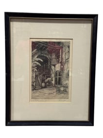 Signed Morris Henry Hobbs "Old New Orleans" Etching