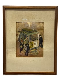 Signed Marion Cunningham "Powell and Market Cable Car" Serigraph