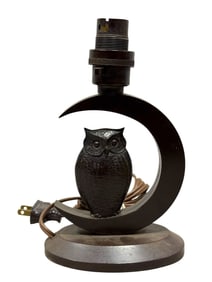 Art Deco Bakelite Owl & Moon Lamp