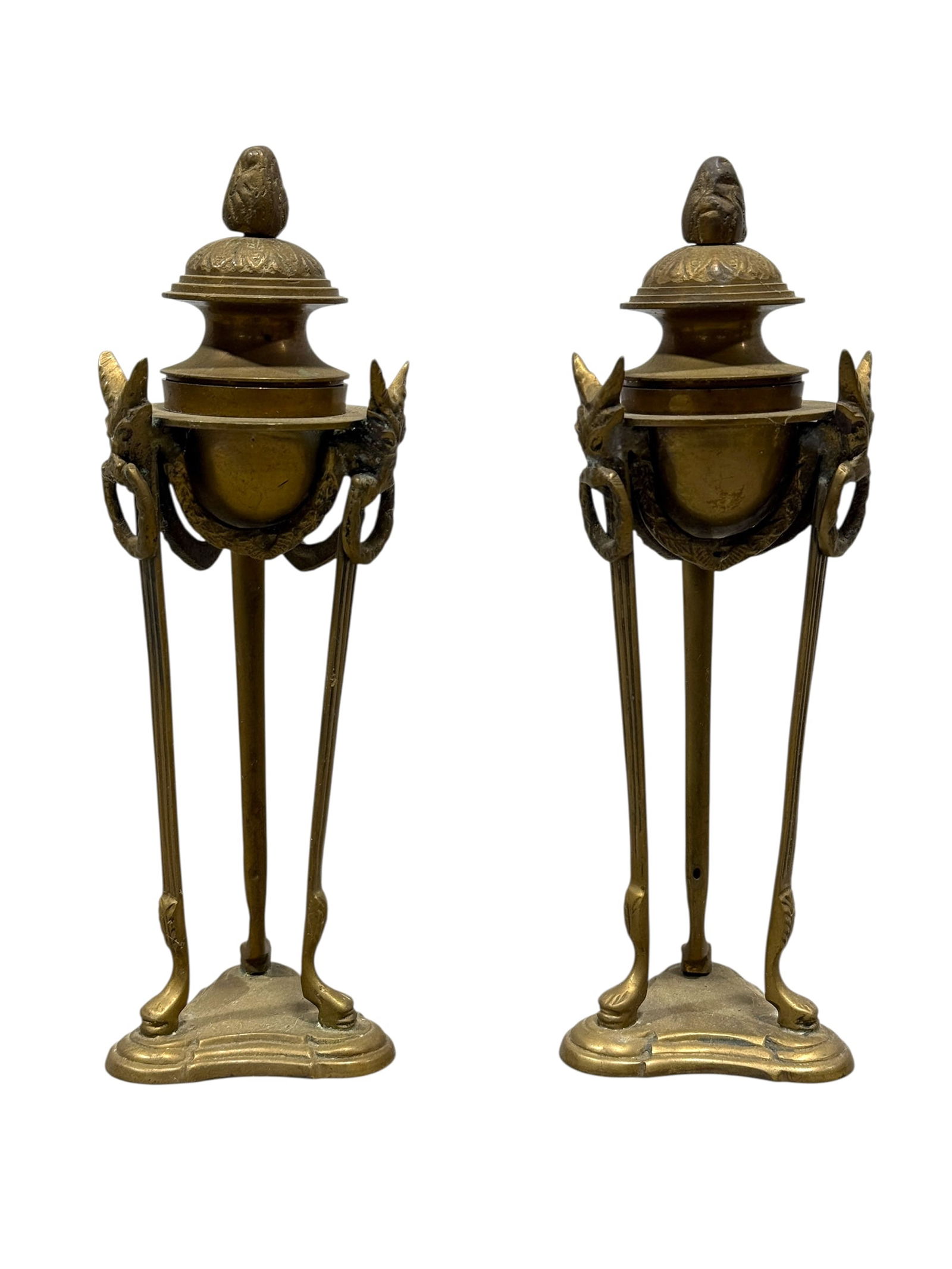 Pair of Bronze Egyptian Revival Empire Style Candle Holders (1 of 6)