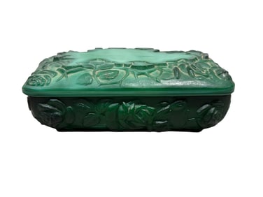 Art Deco Curt Schlevogt & Heinrich Hoffman Malachite Glass Box