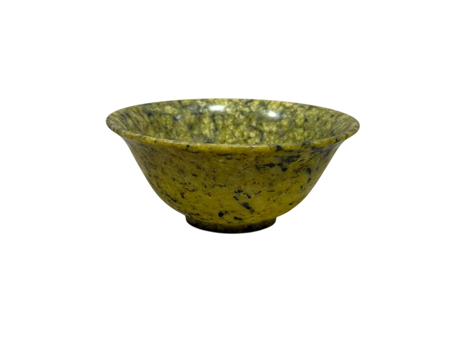 Chinese Spinach Jade Bowl: Chinese Spinach Jade Bowl. Measures 1.75" H x 4" W x 4" D. In good condition.