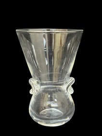 Signed Steuben Signet Crystal Glass Vase