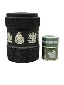 2 Wedgwood Jasperware Cylinder Humidor Boxes