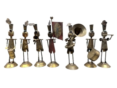 Set of 7 Metal Sarreid Toy Marching Band Figures