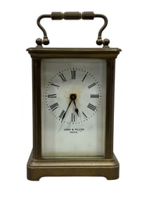 Vintage Brass Kemp & Wilcox Paris Carriage Clock