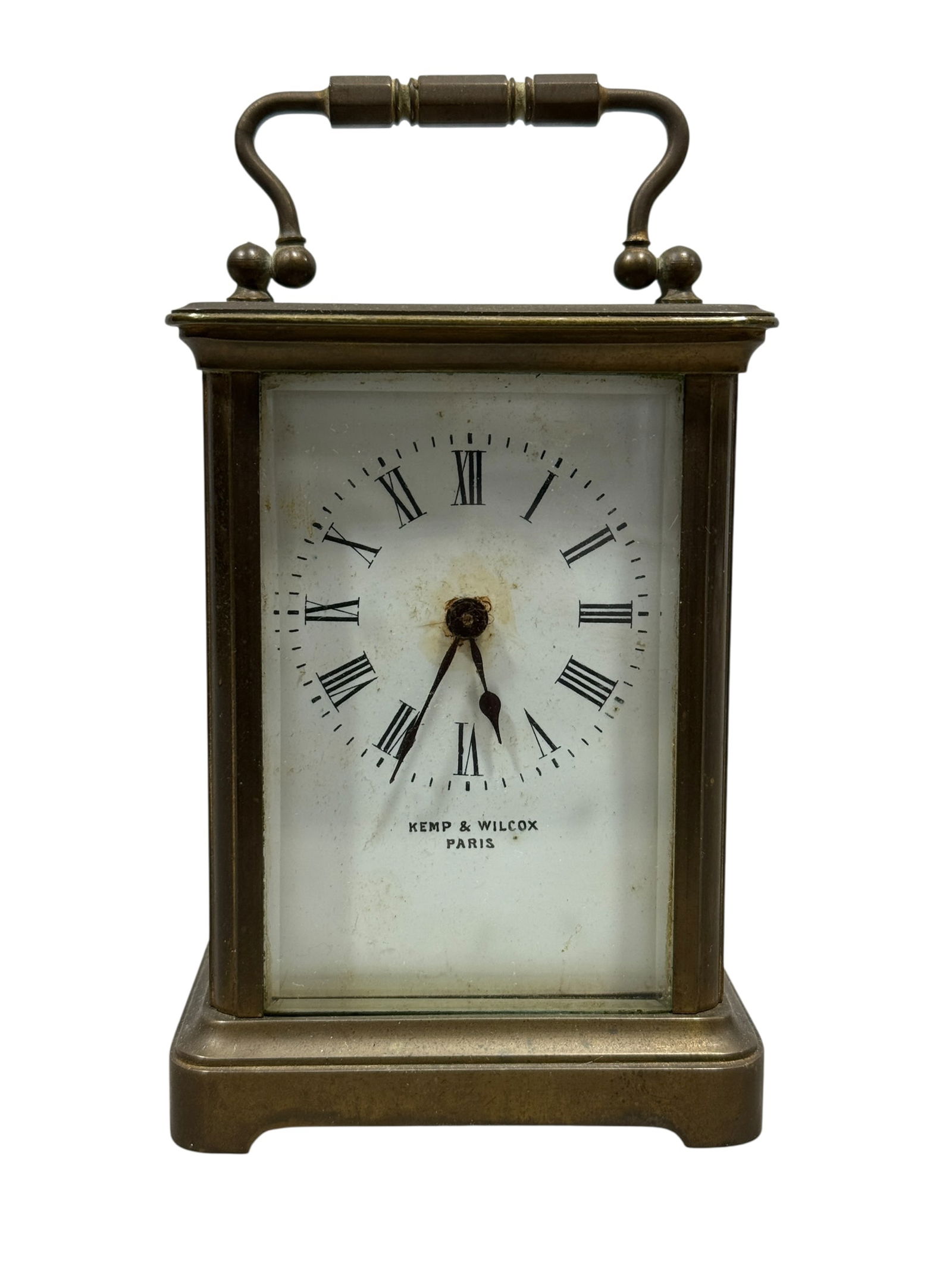 Vintage Brass Kemp & Wilcox Paris Carriage Clock (1 of 7)
