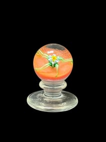 Charles Kaziun, Jr. Spider Lily  Lampwork Pedestal Paperweight