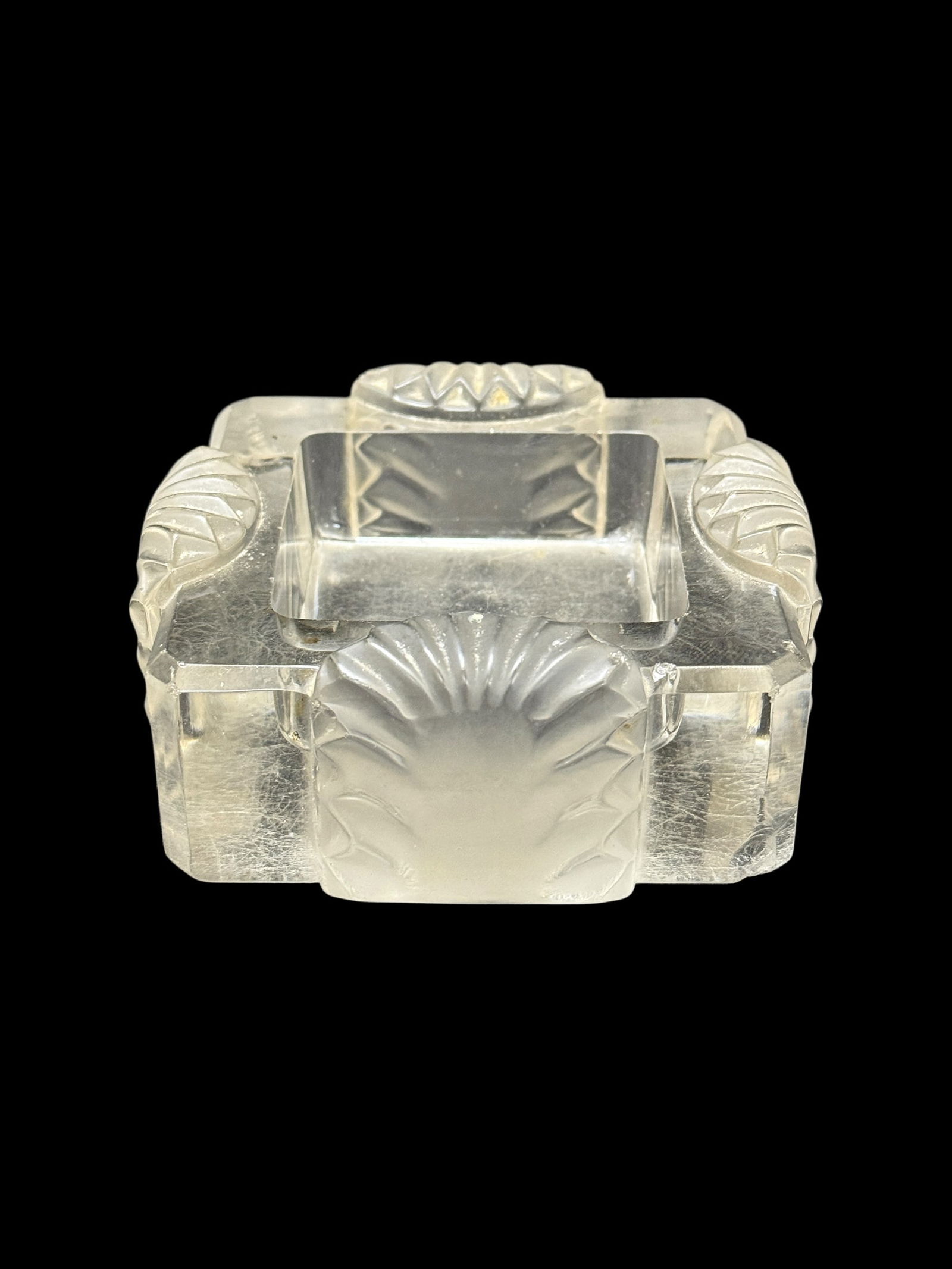 Signed Lalique France "Corfou" Crystal Ashtray (1 of 6)