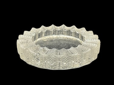 Signed Lalique France Crystal "Jamaique" Ashtray