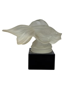 Circa 1970s Weil Barolac Art Deco Glass Fish After Lalique