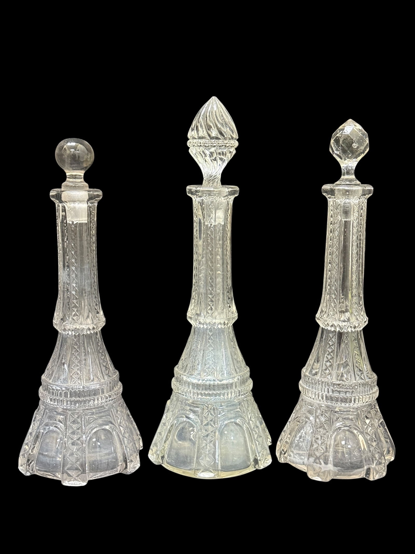 Group of 3 Crystal Eiffel Tower Perfume Bottles (1 of 5)