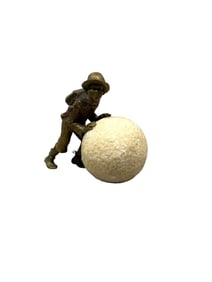 Austrian Bronze Boy Figure w/ Marble Snow Ball