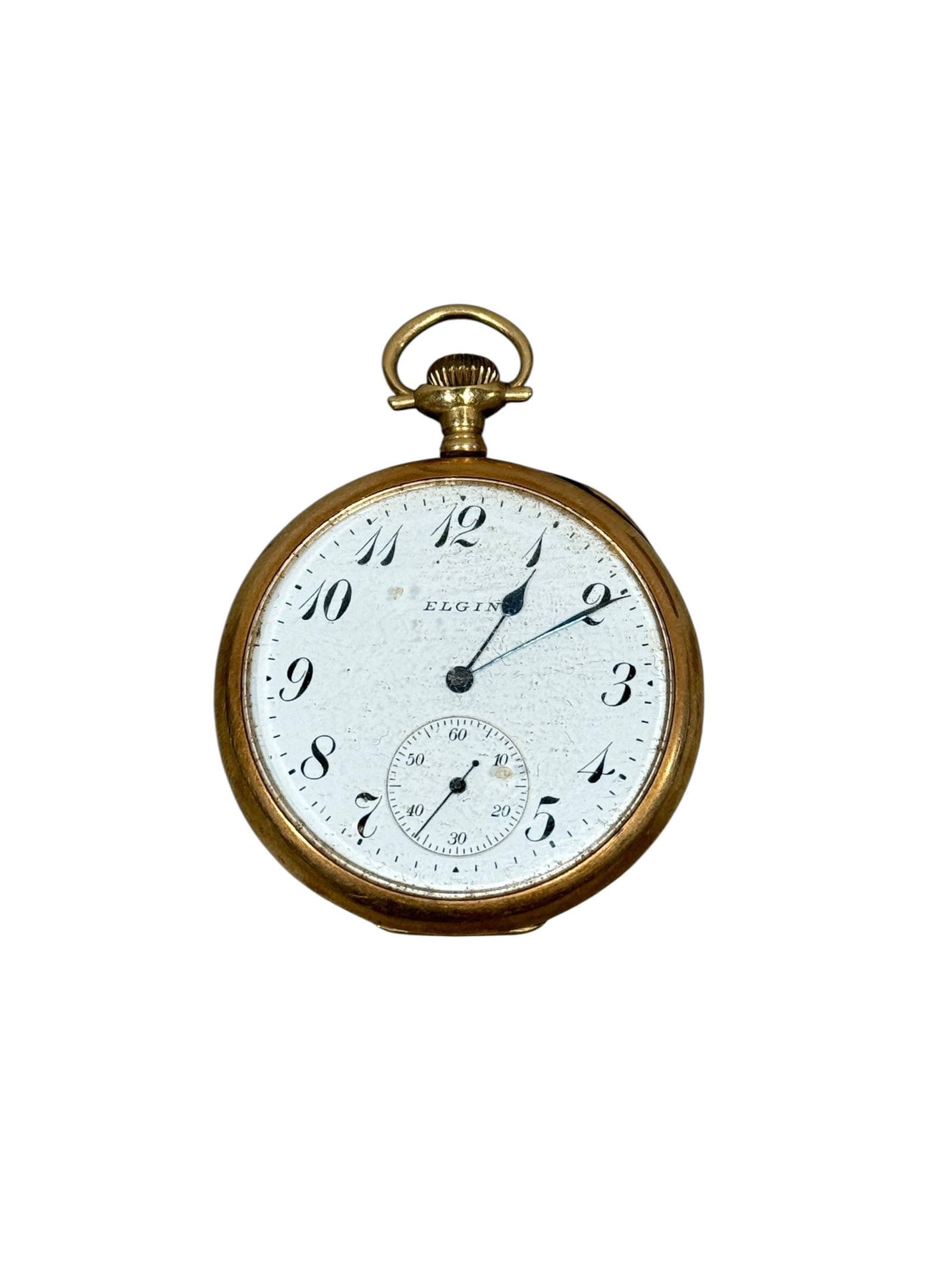 14k Gold G.M Wheeler Elgin 17 Jewels Pocket Watch: 14k Gold G.M Wheeler Elgin 17 Jewels Pocket Watch. Model 15800853. Case is marked 14k on inside, H.F. & Bro 363155. Not working, balance staff moves, probably just needs cleaning.