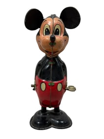 Line Mar Walt Disney Tin Wind-Up Mickey Mouse Whirl Tail Tin Toy