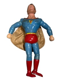 VERY RARE 1939 Ideal Novelty & Toy Co. Wood Jointed Superman