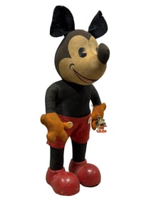 RARE 1930s Knickerbocker Doll & Toy Co. Mickey Mouse Plush Doll