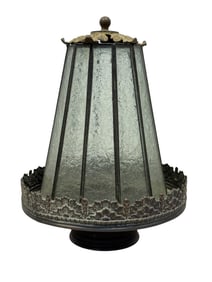 Early 20th C. Arts & Crafts Textured Glass Lantern Shade