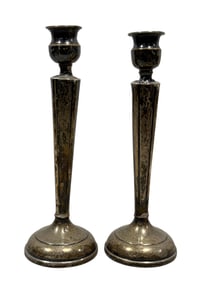 Pair of Antique Sterling Silver Candlesticks