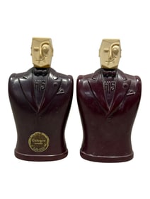 Pair of Vintage Art Deco Northwoods "HIS" Cologne Bottles
