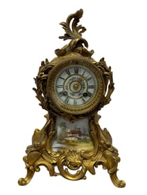 Antique French Bronze L. Marti Medialle De Bronze Clock