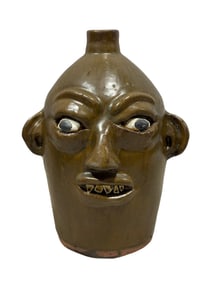 Signed Grace Nell Hewell "Thomas Jefferson" Face Jug