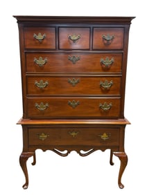 Vintage Federal Chippendale Style Highboy Chest