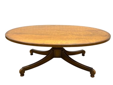 MCM Style Oval Top Tomlinson Furniture Coffee Table w/ Inlay