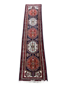 Vintage Hand-Knotted Joshegan Persian Wool Runner