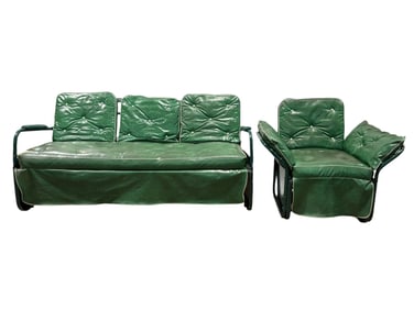 MCM Green Glider Couch & Chair